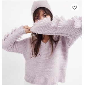 Madewell Fringe-Sleeve Pullover Sweater